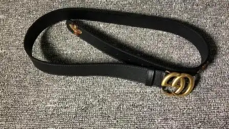 gucci古奇皮带 小蜜蜂头牛皮复古双g男女金属板扣式腰带