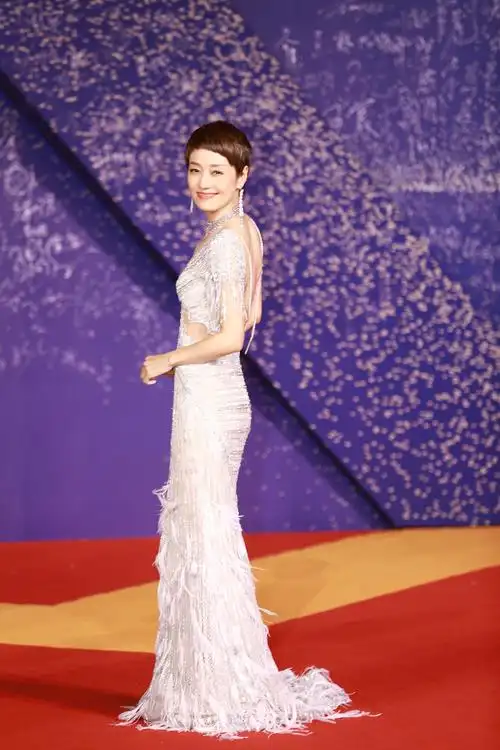 马伊琍亮相金鸡奖闭幕式 复古羽毛长裙展优雅气质__凤凰网