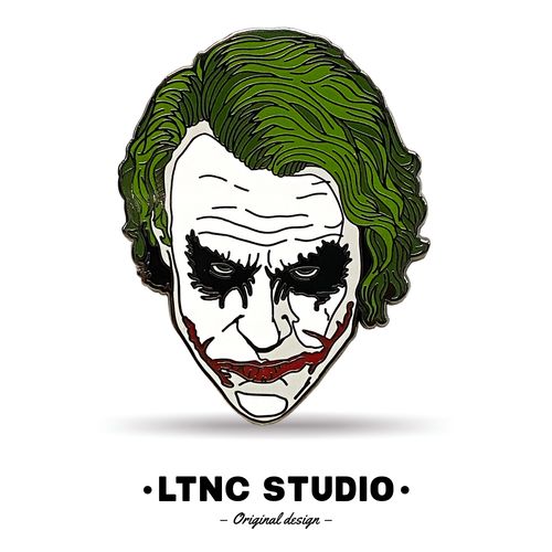 ltnc自制 手绘小丑胸针 暗黑骑士希斯莱杰小丑 杰昆小丑 金属徽章