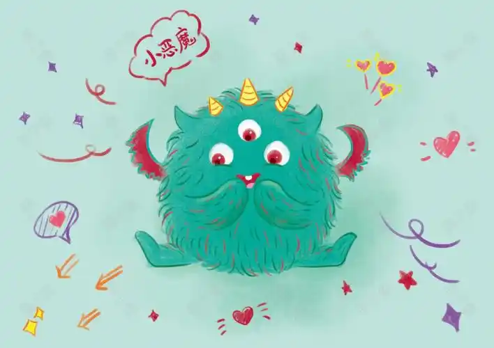 手绘软萌小怪兽太适合做壁纸了吧