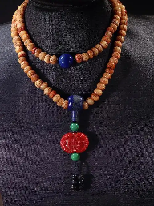 藏传精品灵骨108佛珠链规格066081cm