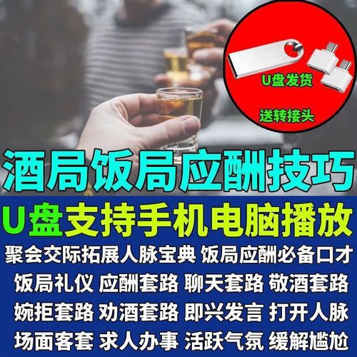 闲遇酒局饭局应酬技巧u盘社交课中国式饭局攻略敬酒文化礼仪口才优盘