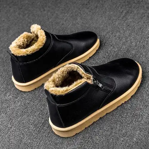 东北雪地靴男冬季加绒加厚户外皮毛一体男鞋冬天保暖鞋