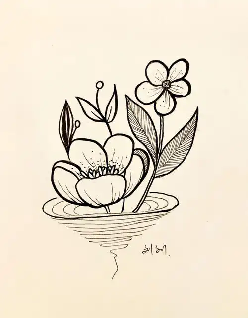 104幅线描黑白装饰画附过程