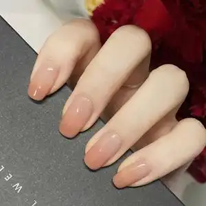 穿戴甲假指甲贴片裸色渐变美甲贴春秋纯欲风成品新娘2021新款短款