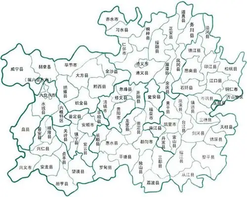 贵州省县市政区地图