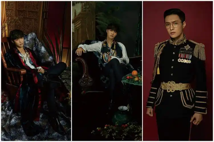 定制版壁纸中的一组照片很显俏皮,"小绵羊"张艺兴与一只真的小绵羊