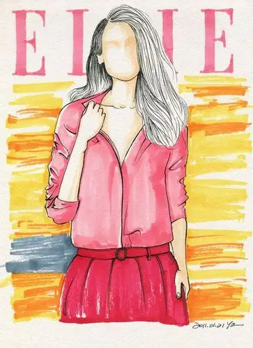 网友手绘的女星时尚杂志封面 超有才(组图)