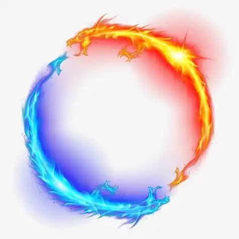 霸气炫彩龙头像边框素材下载