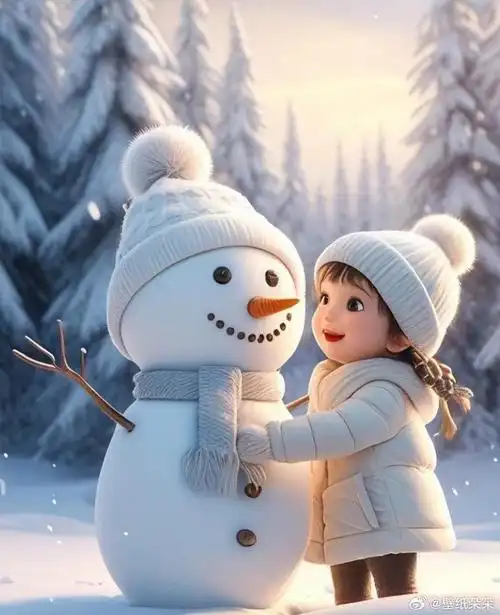 冬雪萌娃小姐妹可爱头像