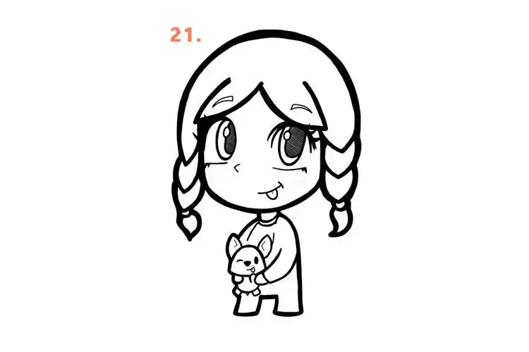 详细步骤教你画可爱的动漫小女孩-图5