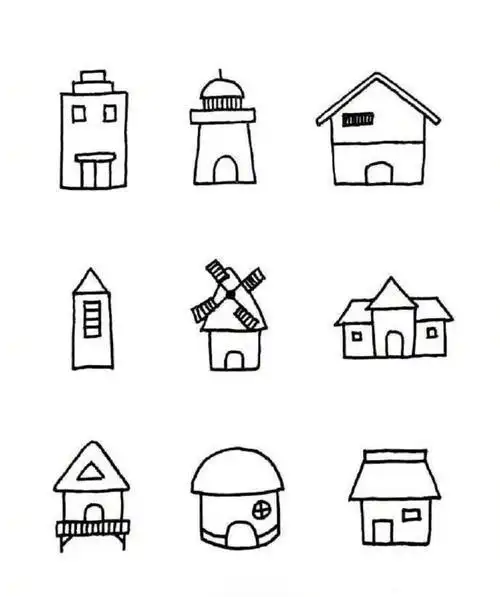 手帐建筑简笔画