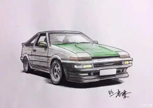 每个人心中都有自己的土屋圭市座驾:手绘丰田ae86