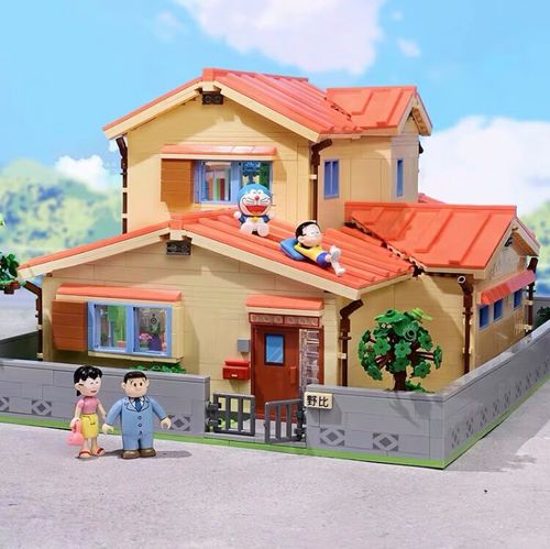 薇欧漫大雄的家积木哆啦a梦野比大雄的家房子大型积木keeppley玩具