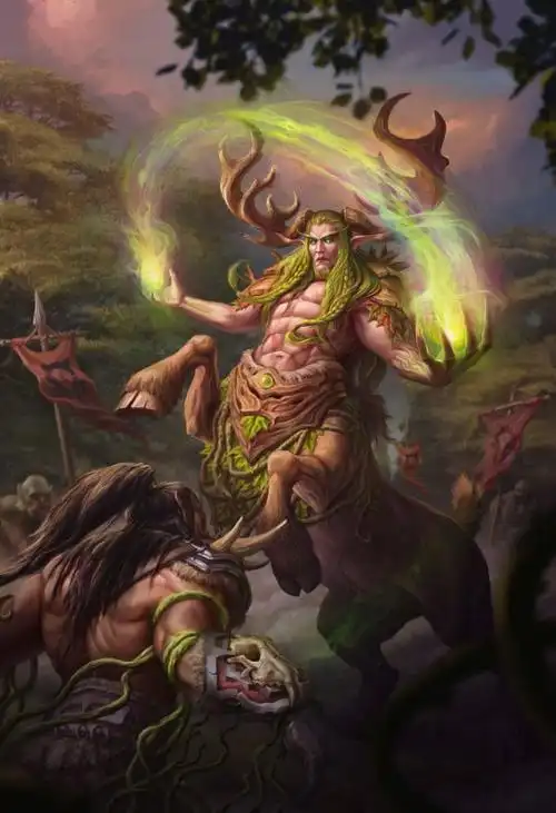 与地狱咆哮战斗的塞纳留斯 国外魔兽画作