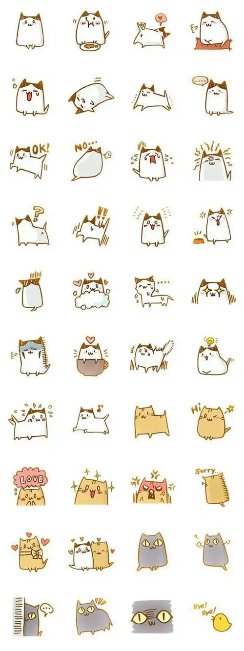 可爱的猫咪简笔画手帐控快马住了67676767