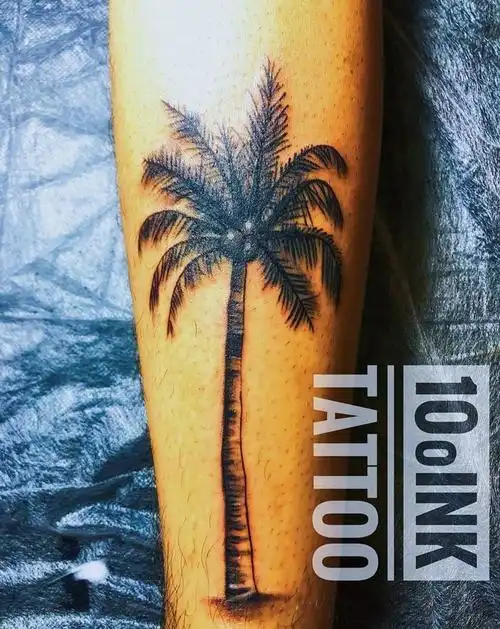 爷竖纹身图片_腿部欧美写实纹身图案