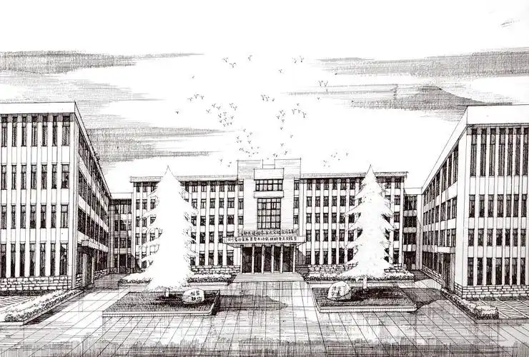 【昆明手绘】昆明理工大学a教学楼建筑手绘教学楼简笔画怎么画第二