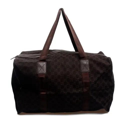 gucci(古驰)深棕色帆布旅行包