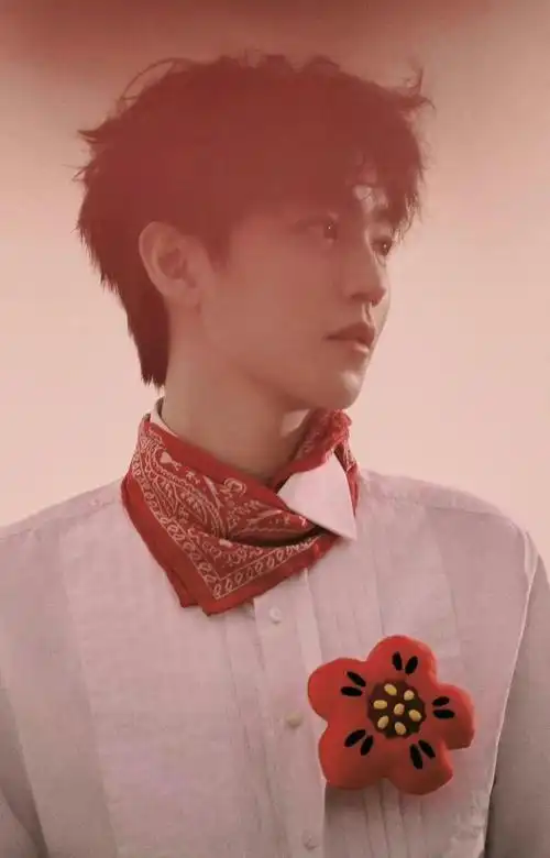 王俊凯一朵小红花造型,氛围感拉满