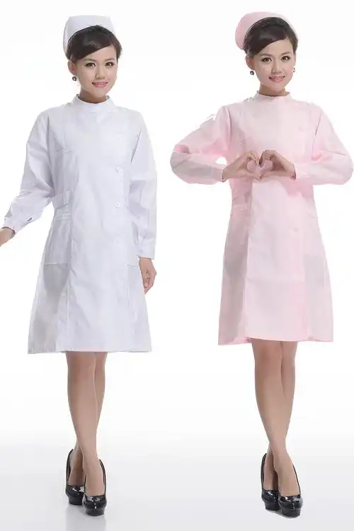 好品质粉色女护士服长袖 西领翻领医护制服 医院药房美容师服包邮