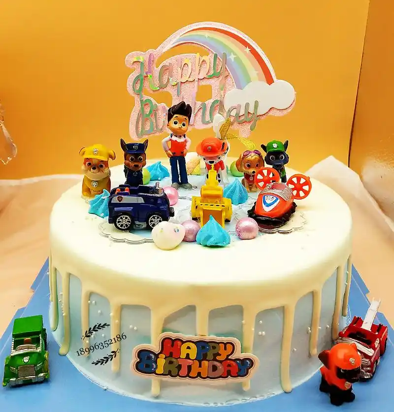 仅送重庆主城 儿童卡通芝士淋面奶油水果生日蛋糕 汪汪队