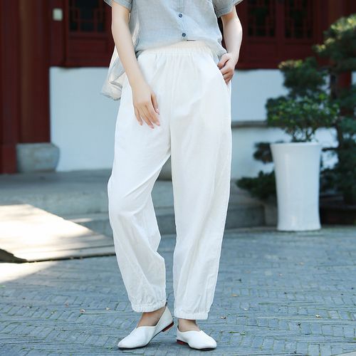 太极春夏棉麻裤女灯笼裤宽松瑜伽打坐服装武术太极服