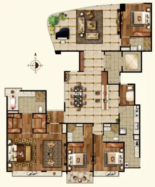 万科翡翠滨江楼上同户型同装修比这套贵了2000w万科翡翠系上海最高端