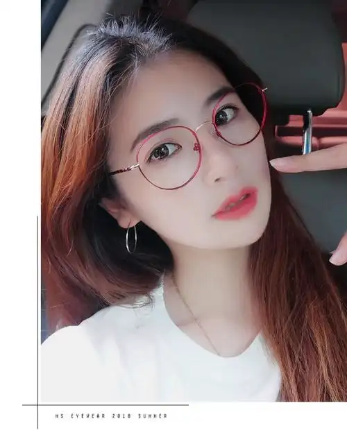 妙微熊红色老花镜女时尚轻高清远近两用老光眼镜圆框老人显年轻黑金