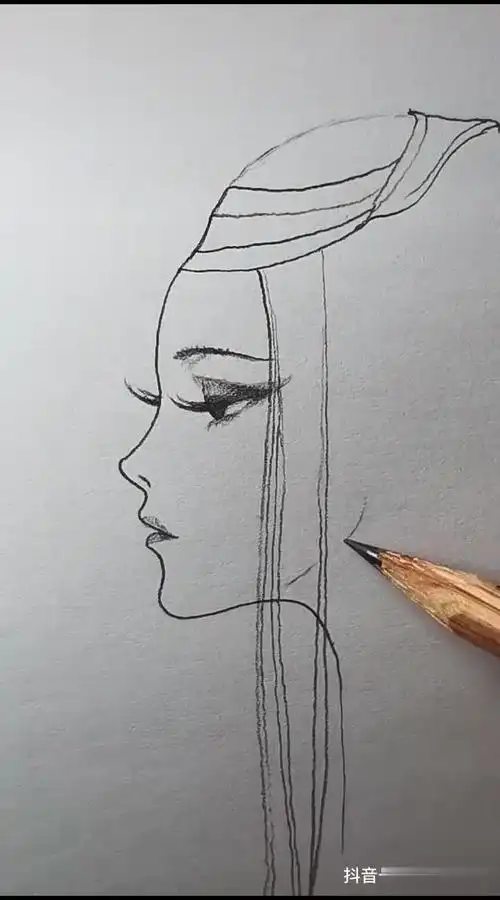 古风美女侧脸简笔画.-教育视频-搜狐视频