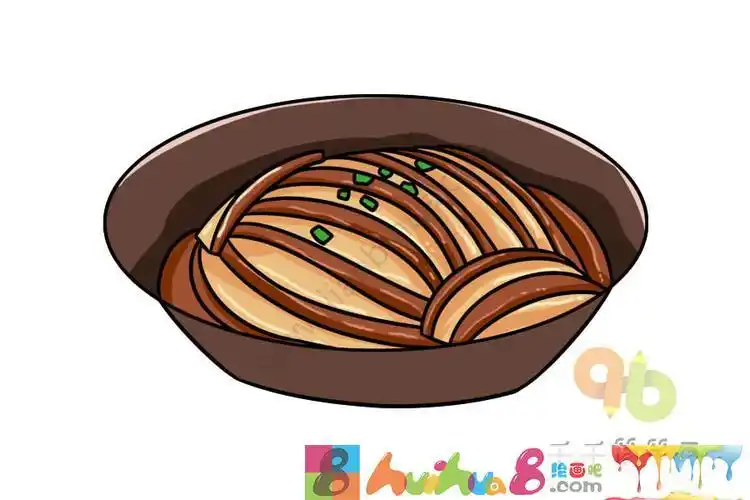 扣肉幼儿简笔画