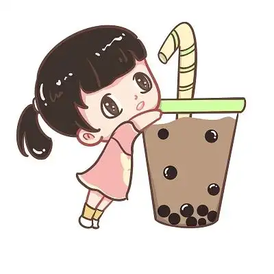 可爱兔子简笔画表情包有趣卡通动物喝奶茶手绘元素珍珠奶茶元素粉色