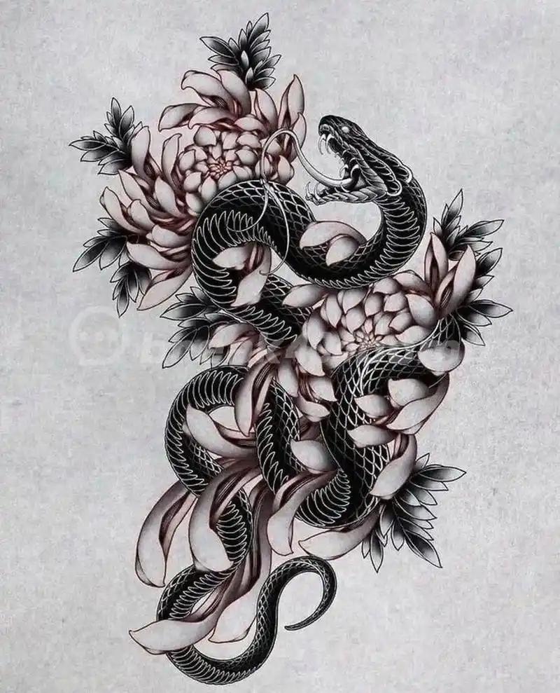 蛇大臂纹身|暗黑蛇纹身|杭州纹身 【吉祥幸运】 蛇的第一个象征意义是