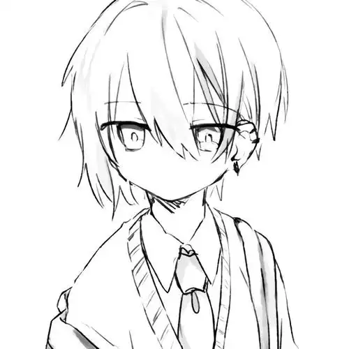 动漫男头黑白男头