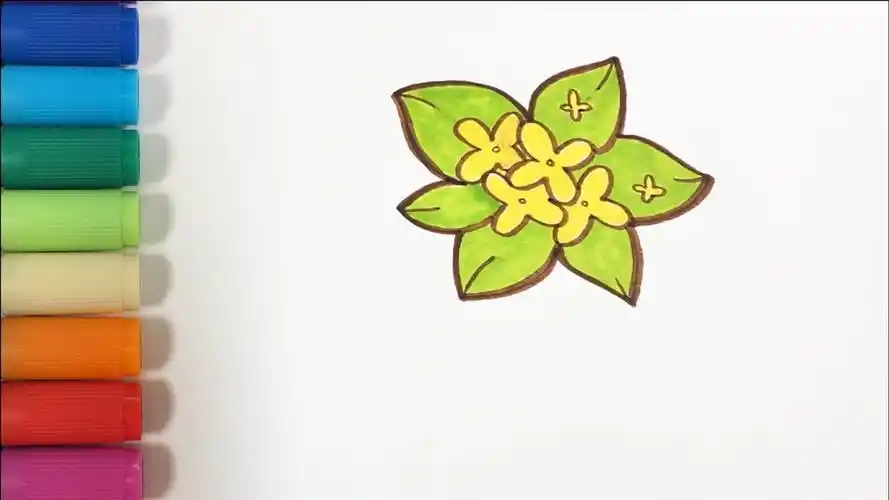 儿歌多多儿童简笔画 桂花 学画花朵中的桂花小精灵