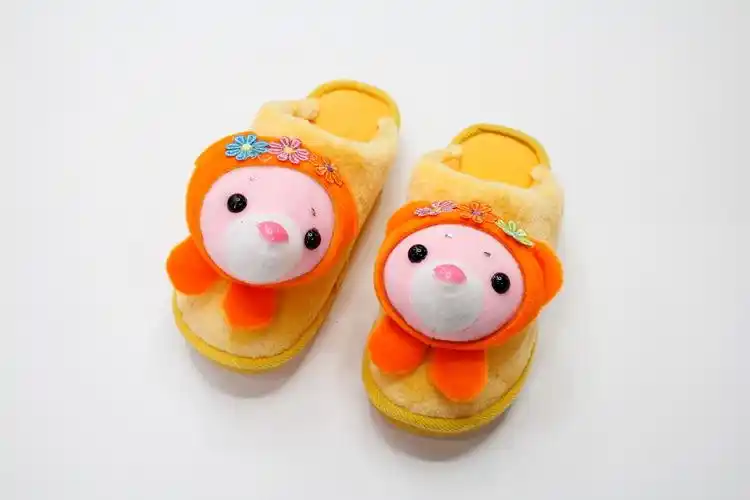 冬季新款 女式花花小熊动物头像棉拖鞋 家居室内防滑鞋 现货批发