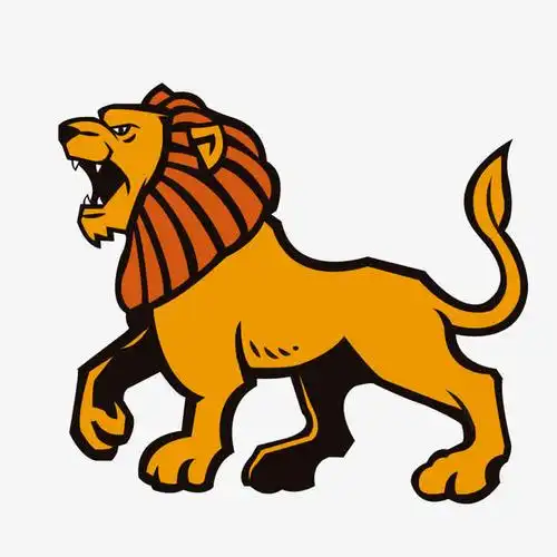 手绘张嘴的狮子插画图