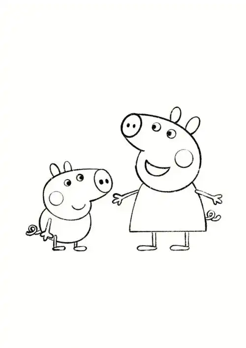 可爱简笔画教程小猪佩奇78