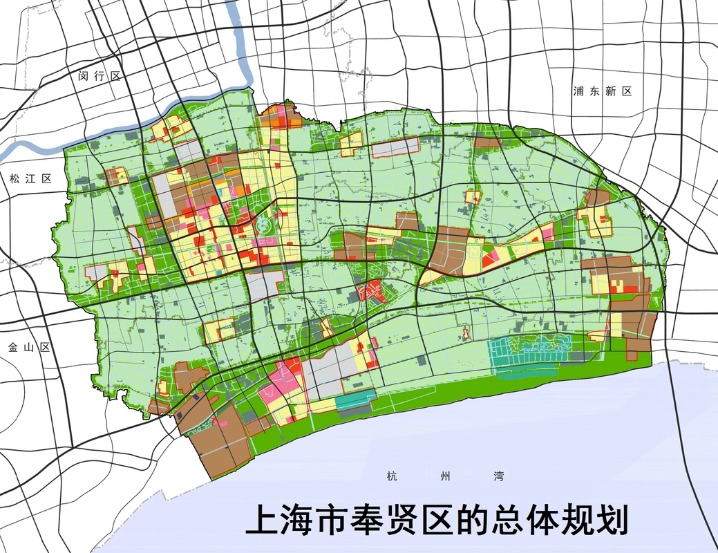 上海市嘉定区与奉贤区总体规划比较:模式类似,但城乡比例相差大
