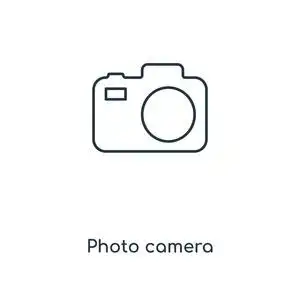 照片相机概念线图标.线性照片相机概念轮廓符号设计.