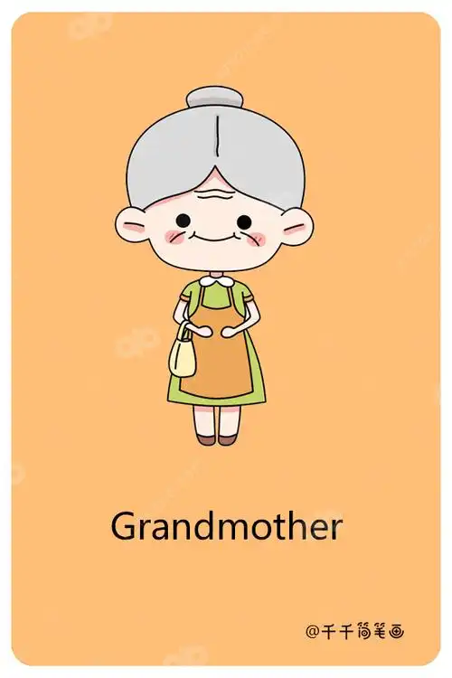 儿童英语词汇认知外祖母奶奶外婆grandmother