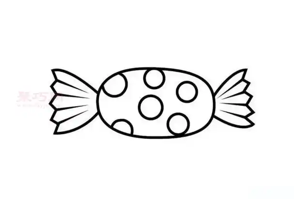 5步怎么画春节糖果春节糖果简笔画教程