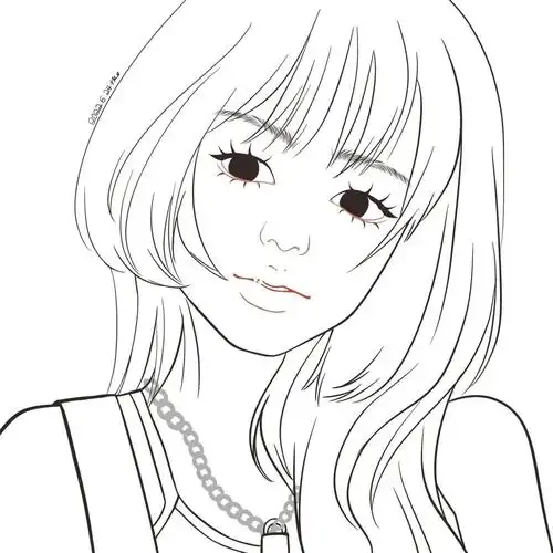 女生头像线稿43