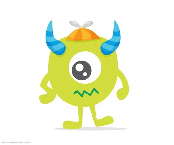 卡通绿色的外星人矢量素材