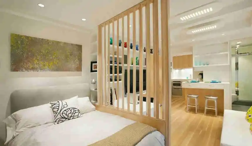 50平一房改两室一厅设计方案 主卧室隔断改二个房间效果图