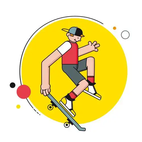 滑板插画图片_滑板插图_插画图片素材库-veer图库