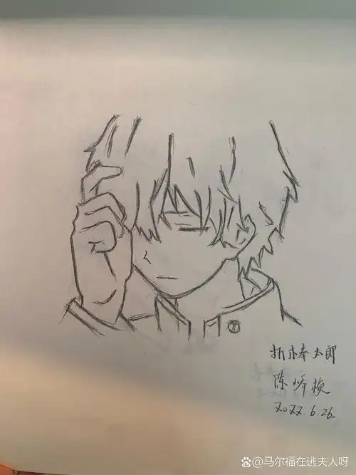 这种二次元动漫铅笔稿10r一张不包邮 只要是动漫人物都可以画 大约3-7