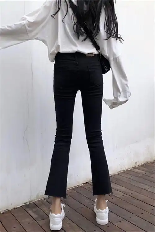 女生牛仔裤黑色