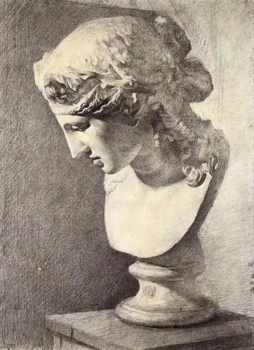 中央美术学院附中留校作品素描石膏像作品精选