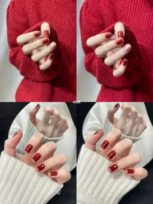 亲手晒美甲  #红色系美甲97